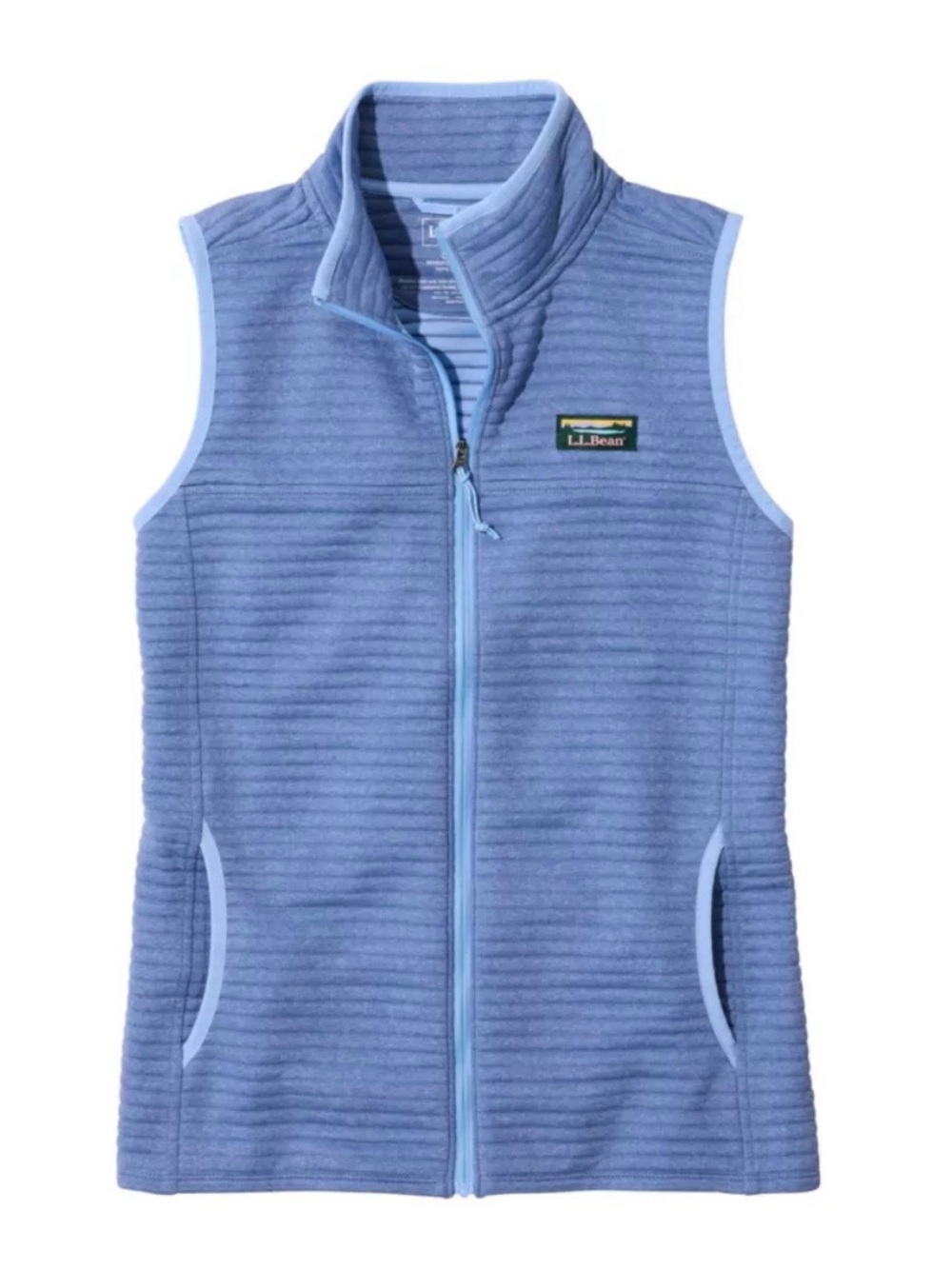 L.L.Bean Quilted Fleece Vest Blue Full Zip Women’s M Regular Lightweight - Picture 2 of 11